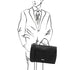 Mantova - Leather multi compartment TL SMART briefcase with flap